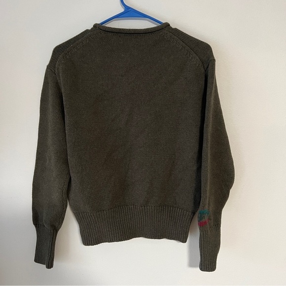 Polo by Ralph Lauren Olive Sweater with Zebra Design - Picture 6 of 10